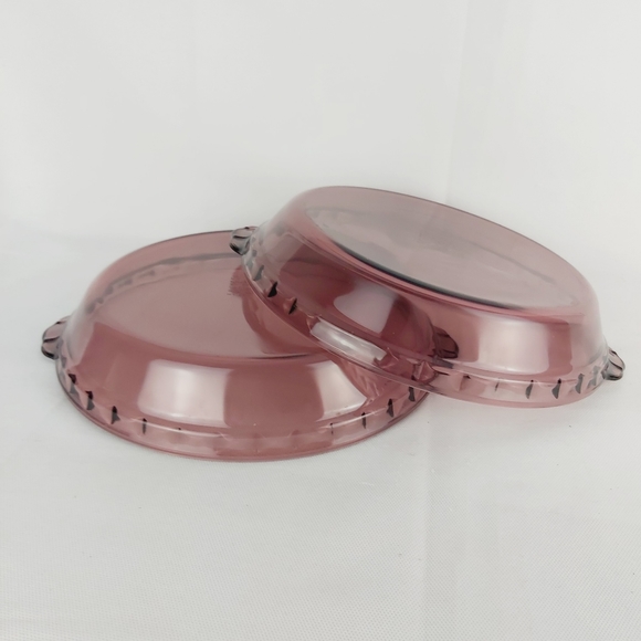 Pyrex Other - Vintage Pyrex cranberry ribbon pie plate 2x